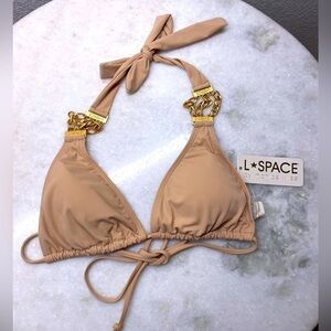 L*space bikini top NWT Nude with links sz Small size 4 size 6